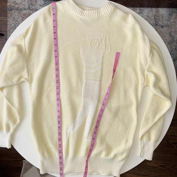 Vintage Sansabelt Golfer Cotton Knit Crewneck Sweater Yellow Men’s XL - Picture 3 of 6